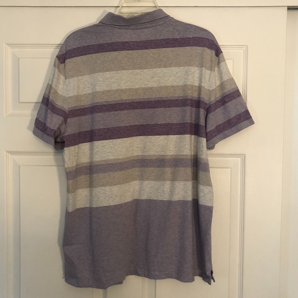 Calvin Klein Liquid Cotton Polo, Purple, Grey, XL - Picture 2 of 4